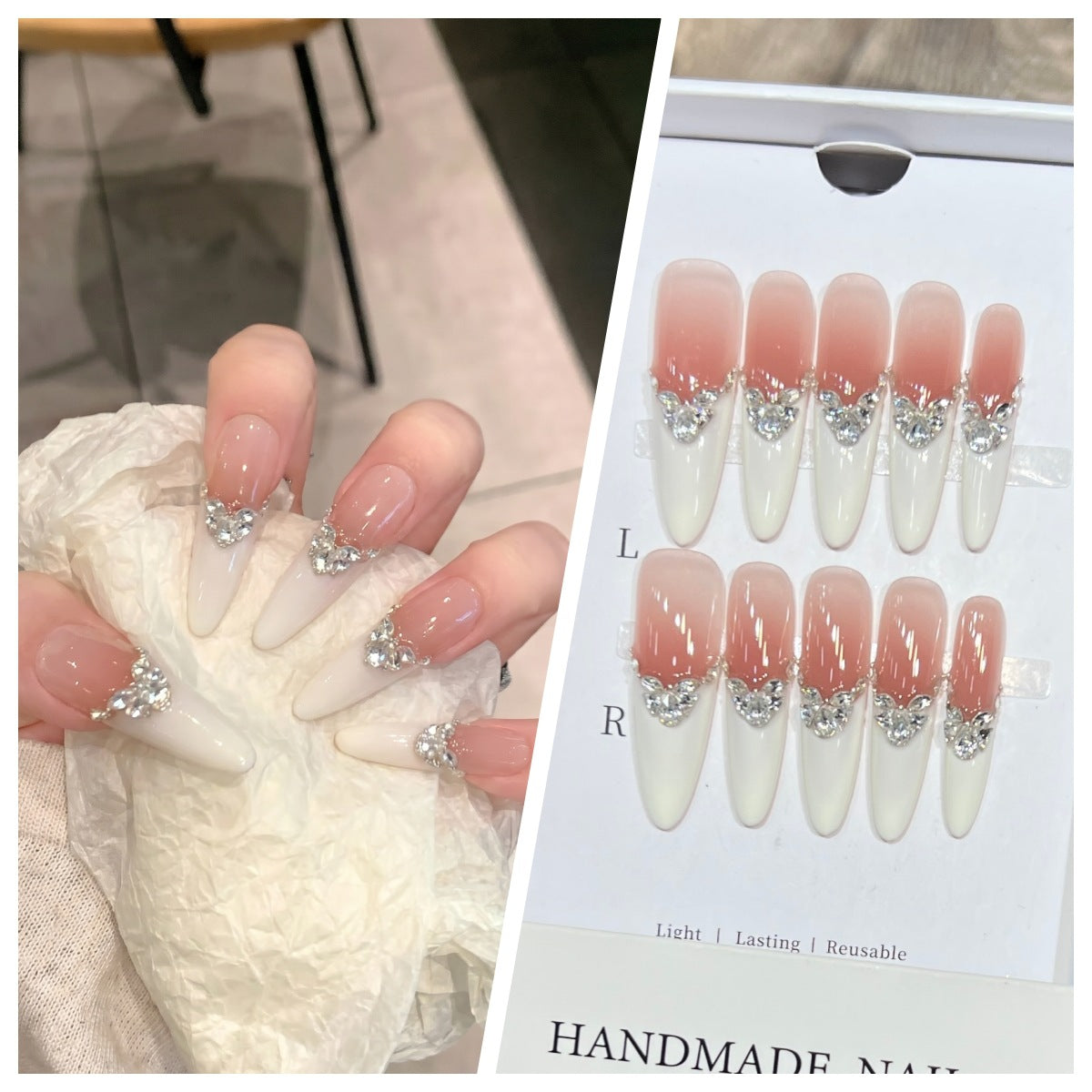 Elegantes Stiletto Press-On Nagelkunst Set Brehn