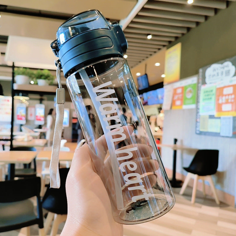 Damen transparente Trinkflasche mit ergonomischem Deckel Brehn