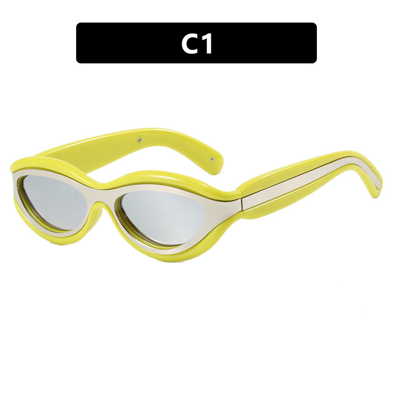 Damen stilvolle Sonnenbrille mit modischem Schwung Brehn