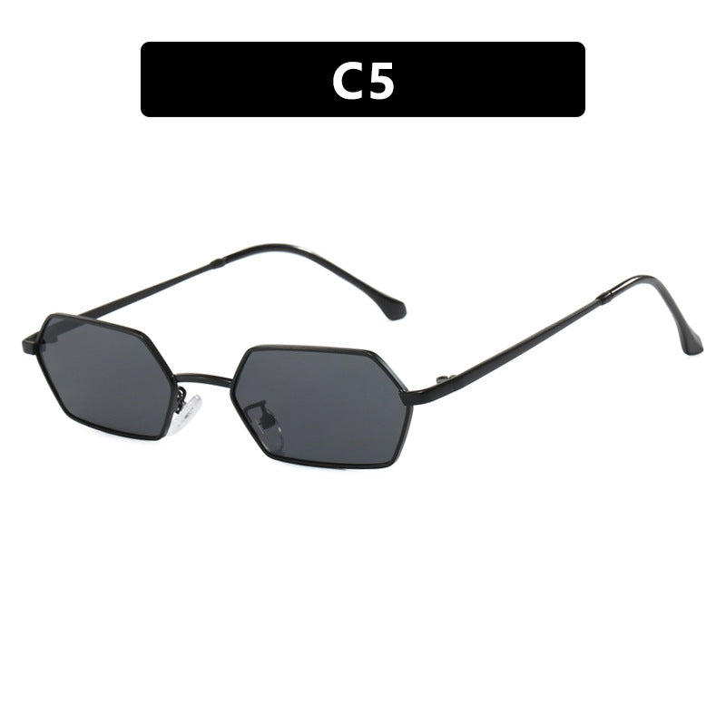 Damen hexagonale Sonnenbrille mit elegantem Metallrahmen und UV-Schutz Brehn