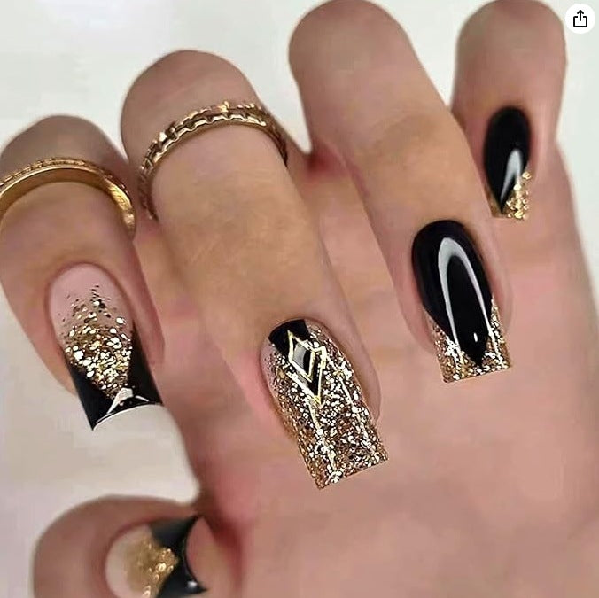 Elegantes Press-On Nagelkunstset mit geometrischem Design Brehn
