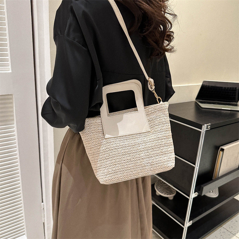 Moderne Texturierte Gewebte Handtasche Brehn
