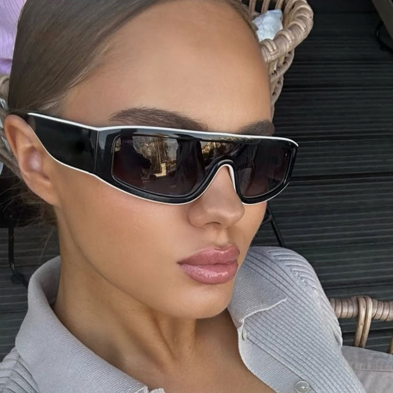 Damen modische Sportsonnenbrille mit innovativem Design und breitem Rahmen Brehn