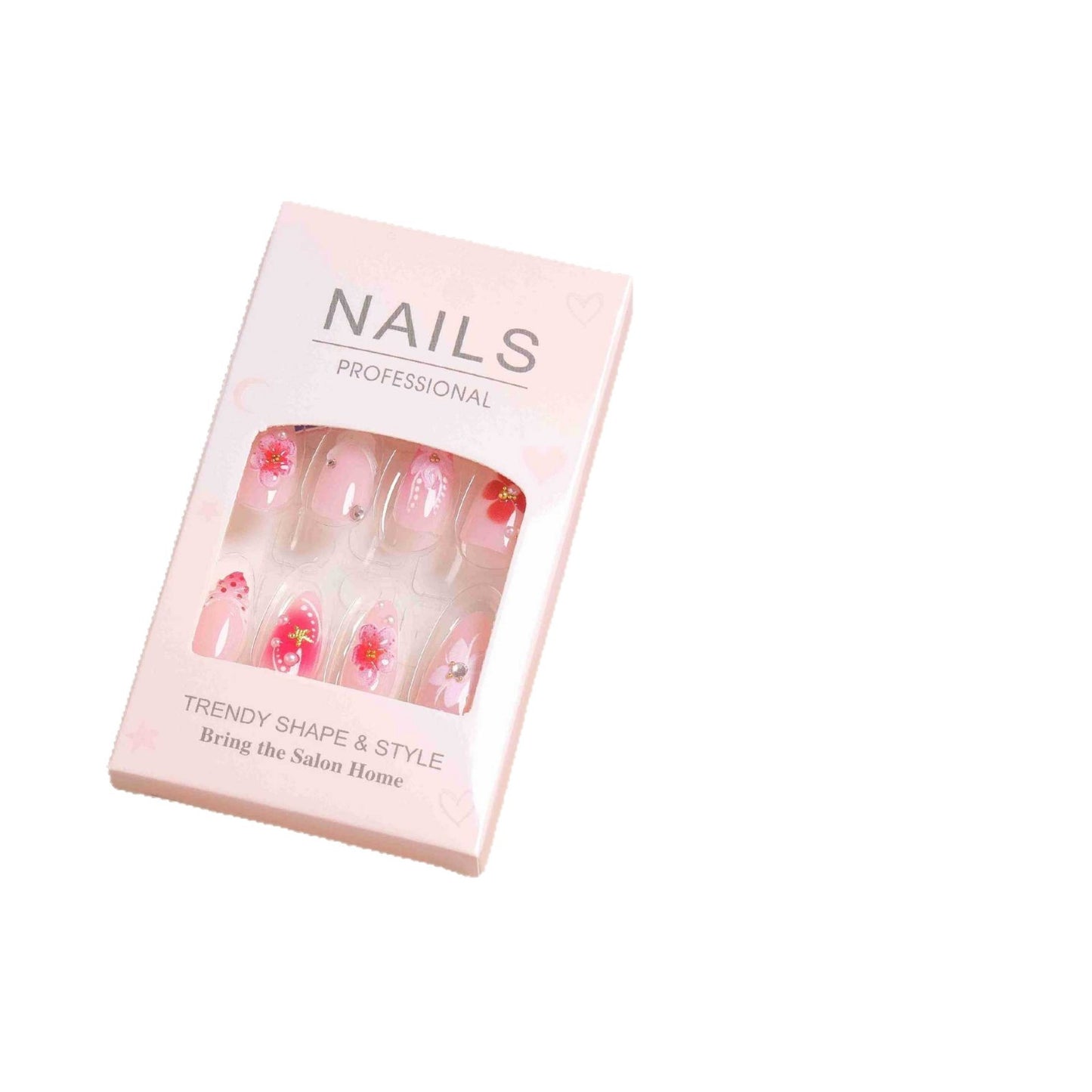 Elegantes florales Design Press-On-Nagelset Brehn