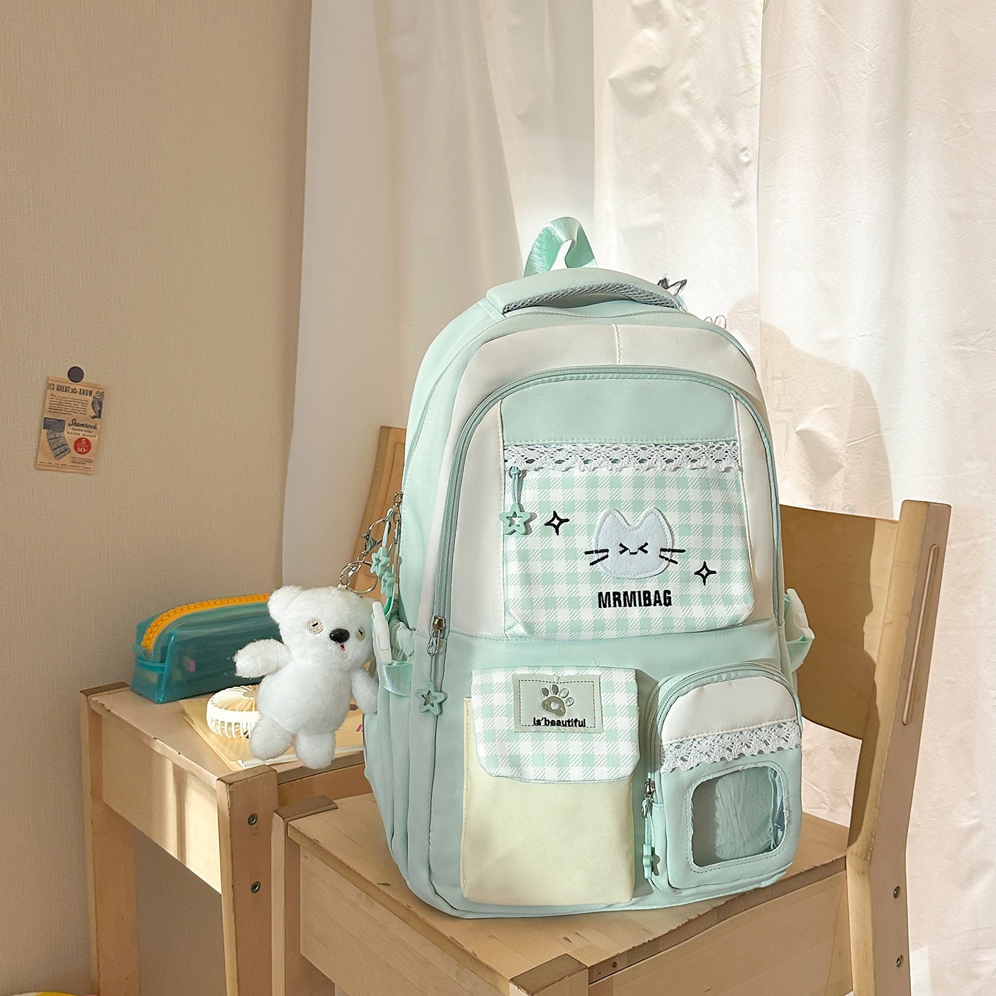 Niedlicher Charakterdesign Multi-Taschen Schulrucksack