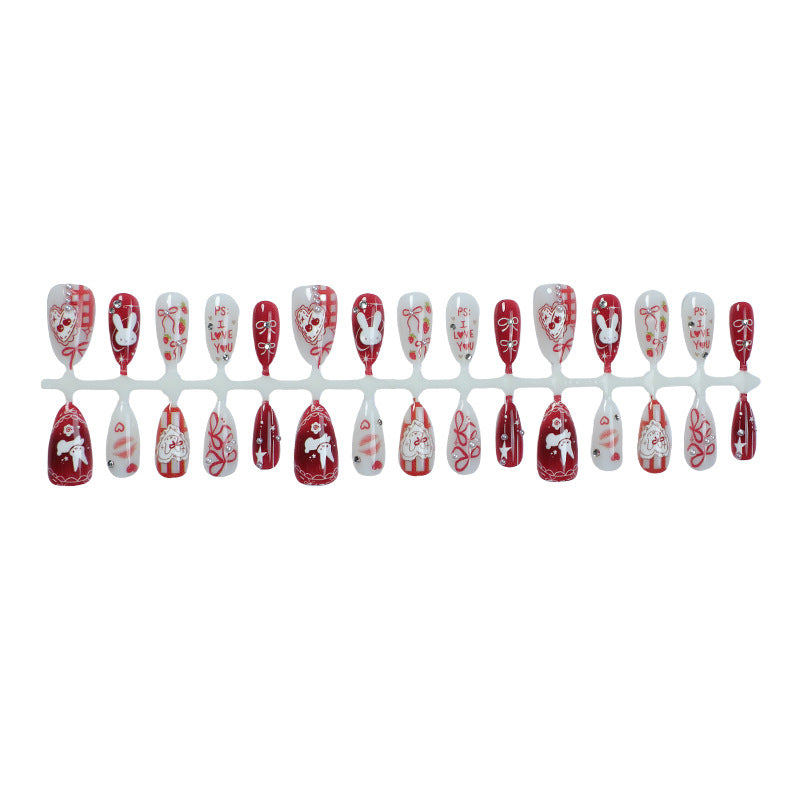Romantisches Thema Press-On Nagelkunstset Brehn
