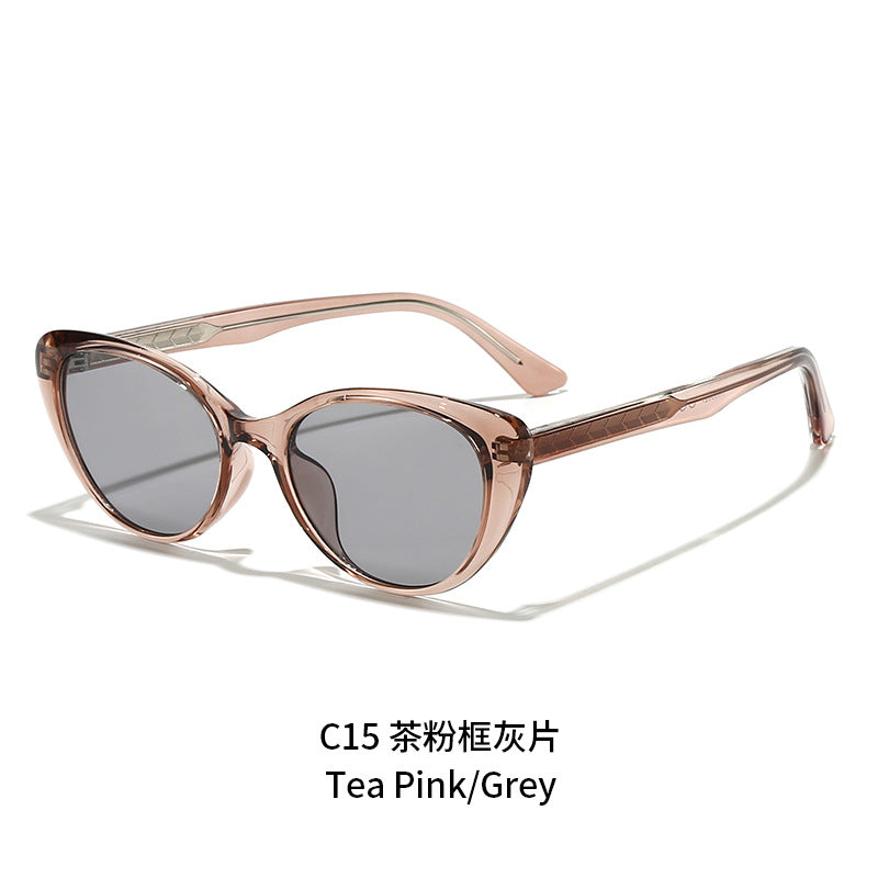 Damen Cat-Eye-Sonnenbrille mit transparentem Rahmen und UV-Schutz Brehn