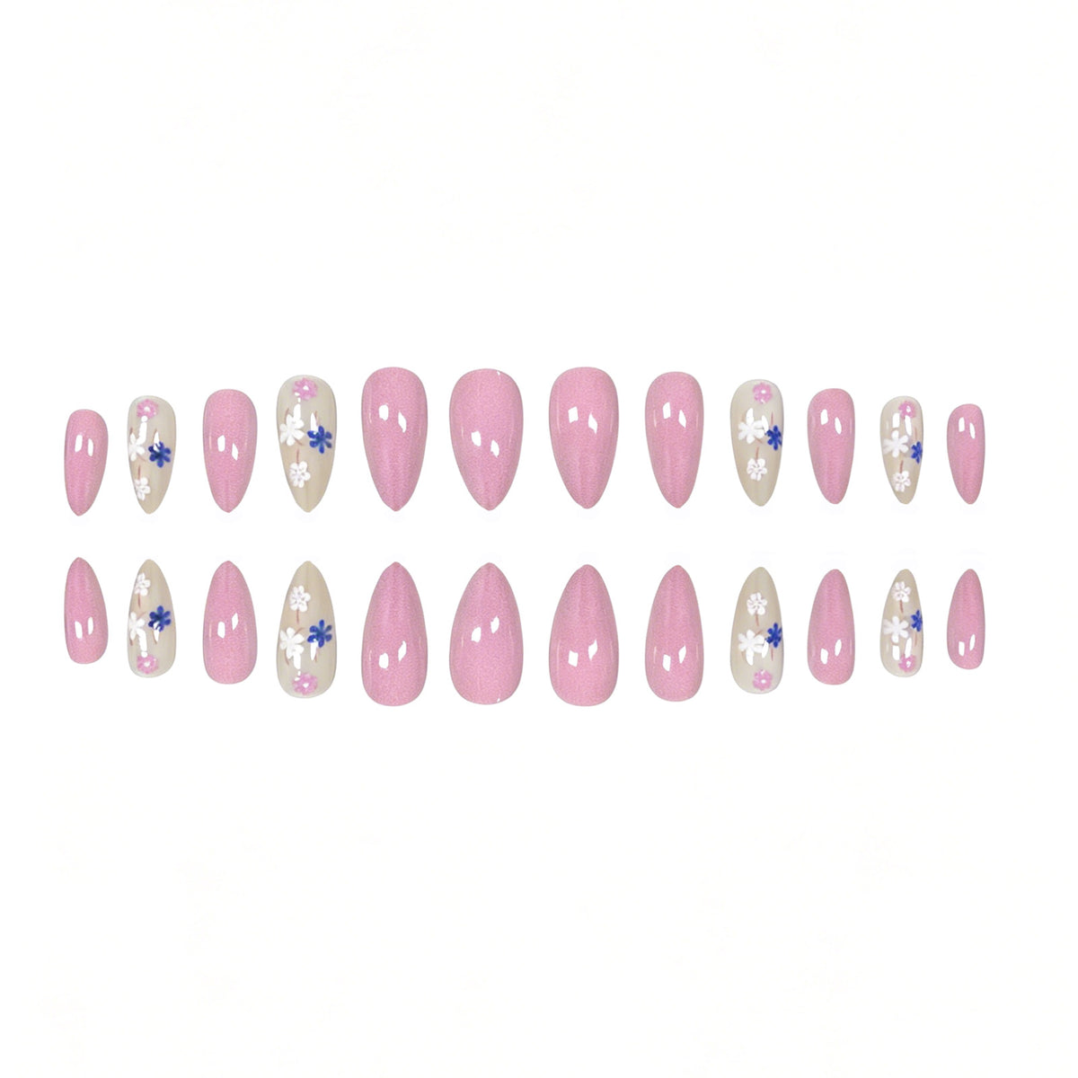 Florale Akzent Stiletto Nagelkunst Erweiterungen Brehn