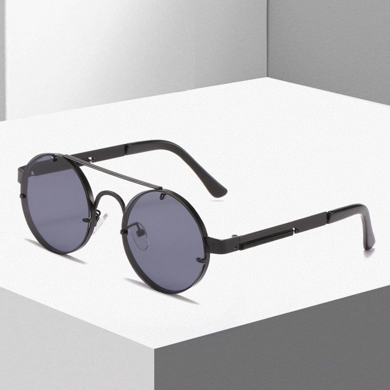 Damen runde Designer-Sonnenbrille mit innovativem Metallgestell und schützenden Gläsern Brehn