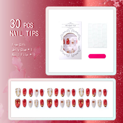 Elegantes Blumendesign Akzent-Klebe-Nagelset