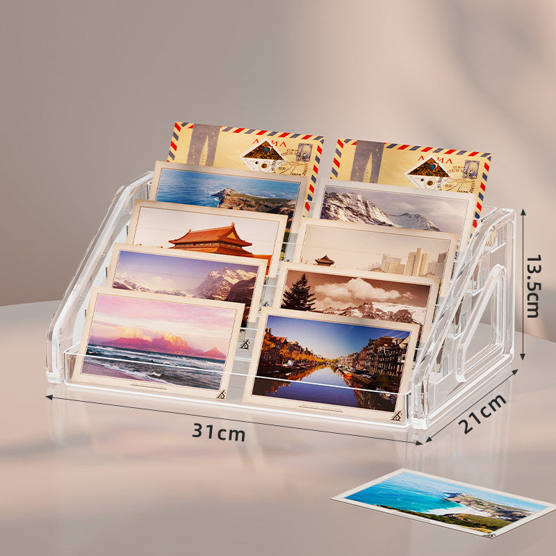Klarer Acryl-Multi-Slot-Postkarten- und Foto-Thekendisplay-Organizer