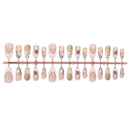 Elegante Floral-Themen Press-On Nagelkunst Brehn