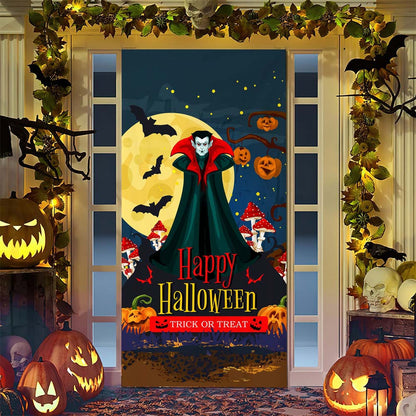 Halloween-Türposter mit großformatiger Grim-Reaper-Illustration und wiederverwendbarem PVC-Planenstoff