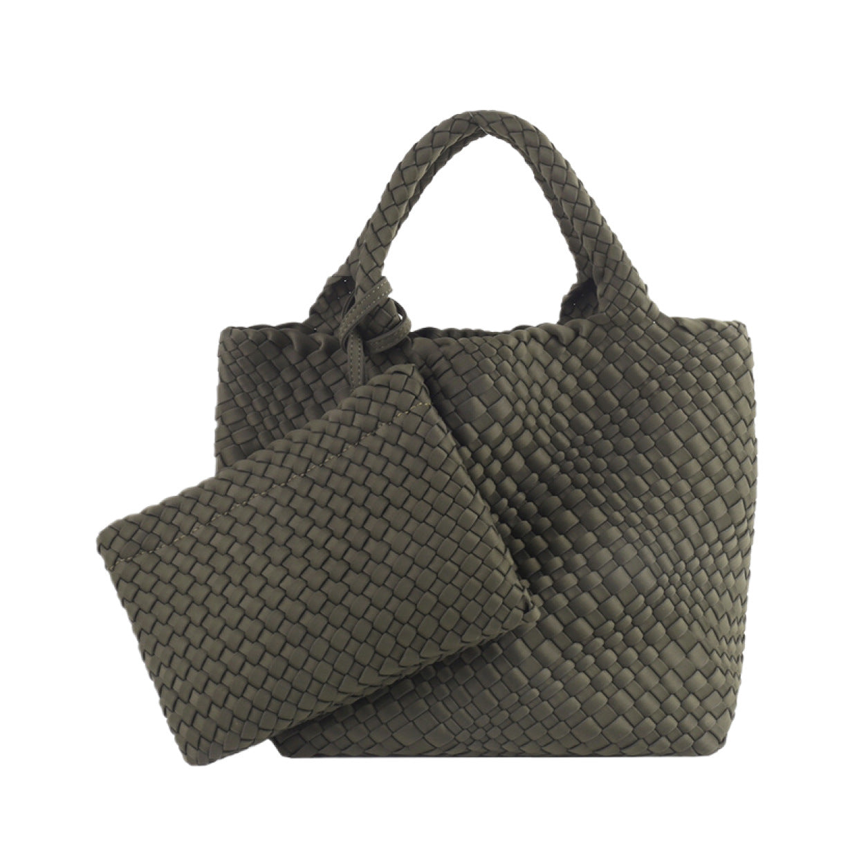 Geflochtene Handtasche mit Abnehmbarer Clutch Brehn