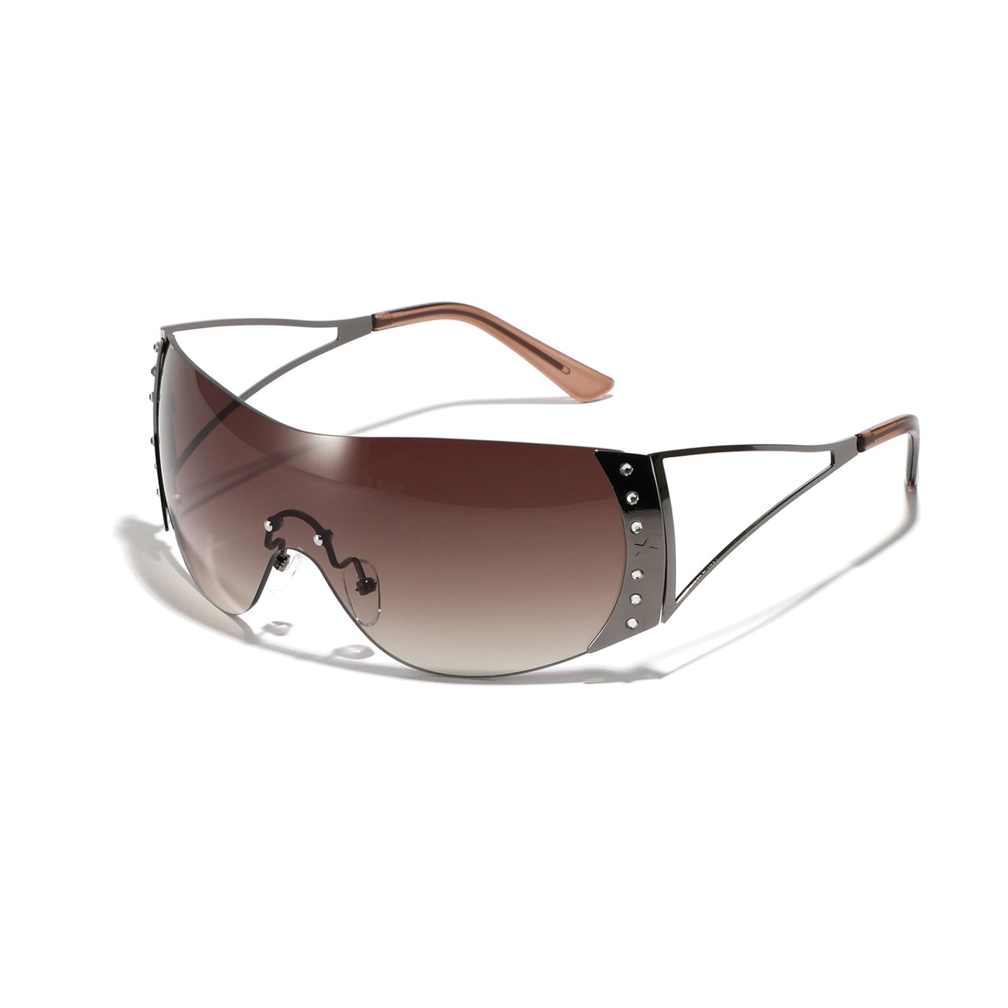Damen futuristische Sonnenbrille mit stilvollem Rahmen und hochgradigem UV-Schutz Brehn