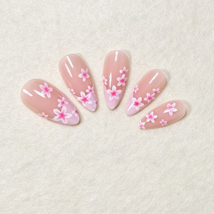 Floral Accent Stiletto Nagelkunst Set Brehn