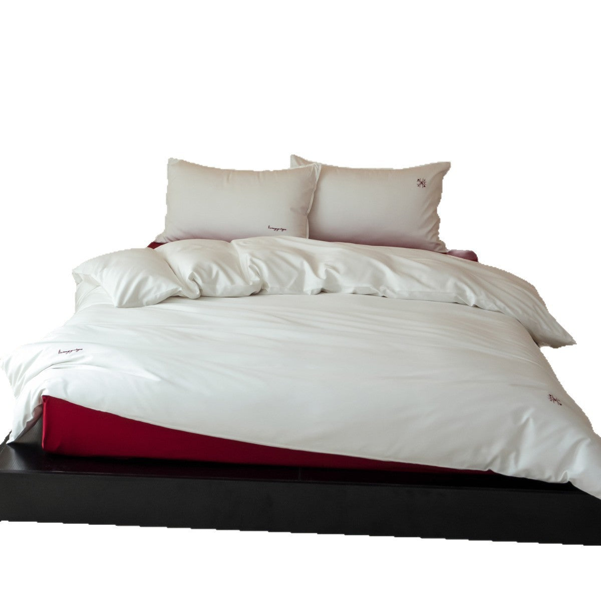 Luxuriöser Seidensatin Bettbezug und Kissenbezug Set
