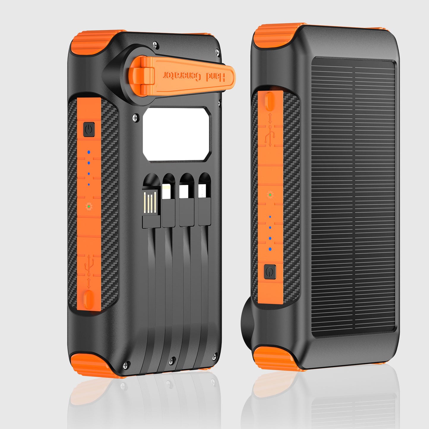 Robuste Solar-Powerbank mit LED-Licht und Kompass Brehn