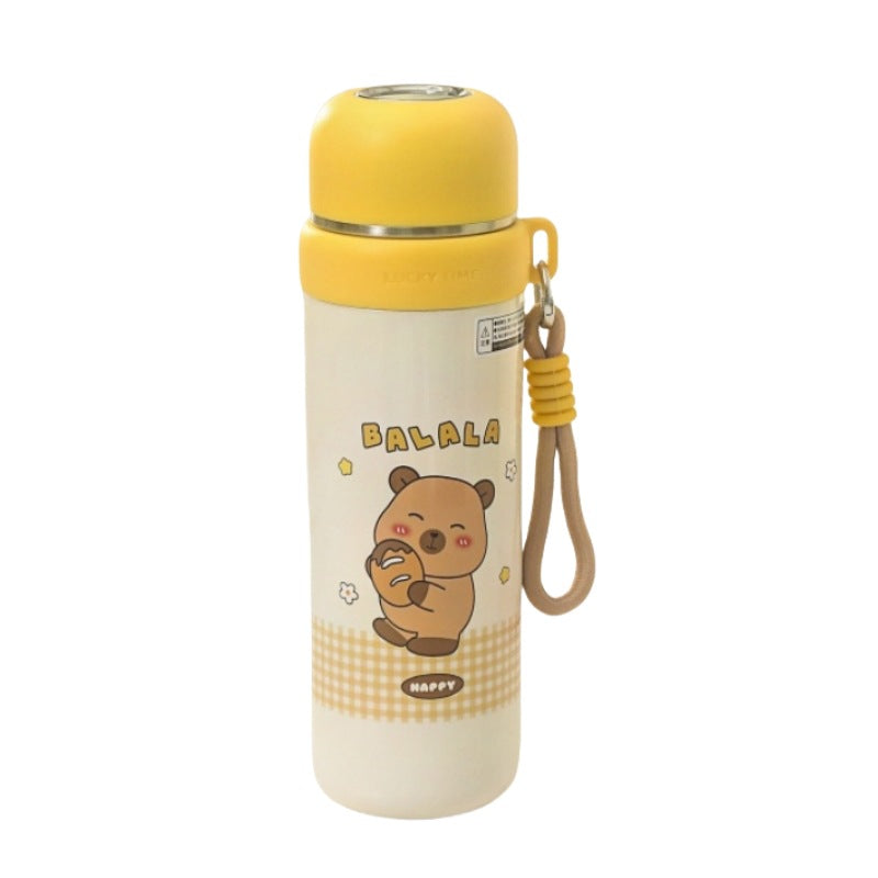 Damen Isolierte Thermosflasche mit lustigem Bärendesign Brehn