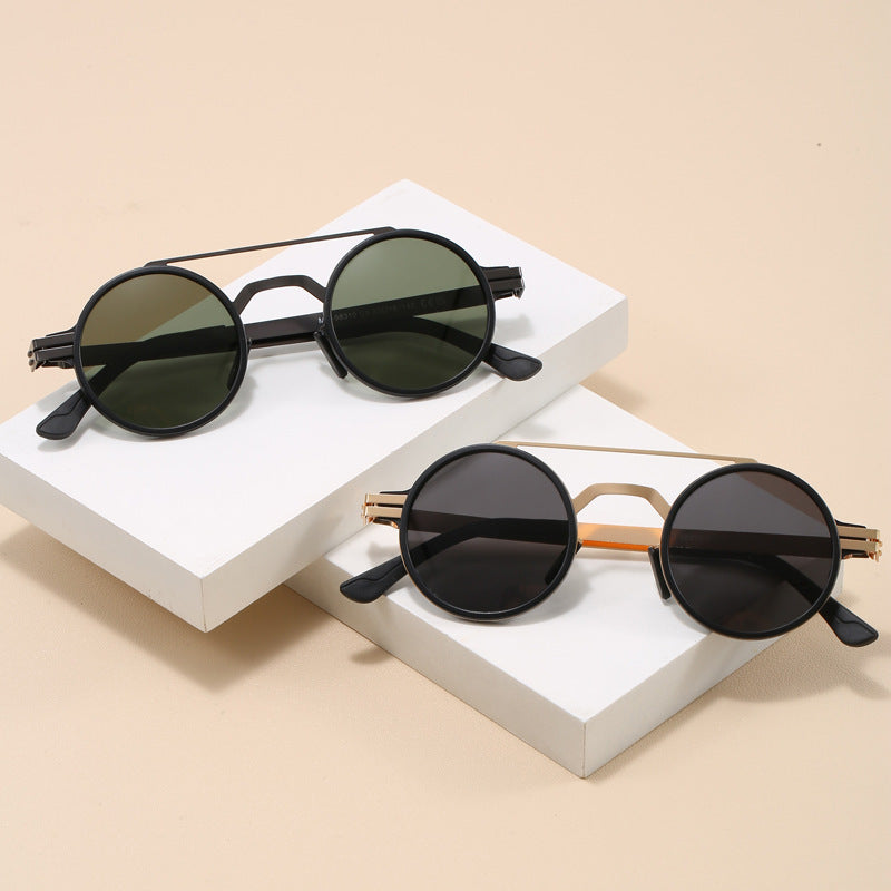 Damen modische runde Sonnenbrille mit minimalistischem Design Brehn