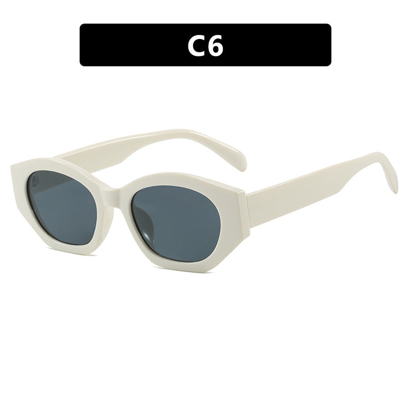 Damen geometrische Sonnenbrille mit trendigem, transparentem Rahmen Brehn