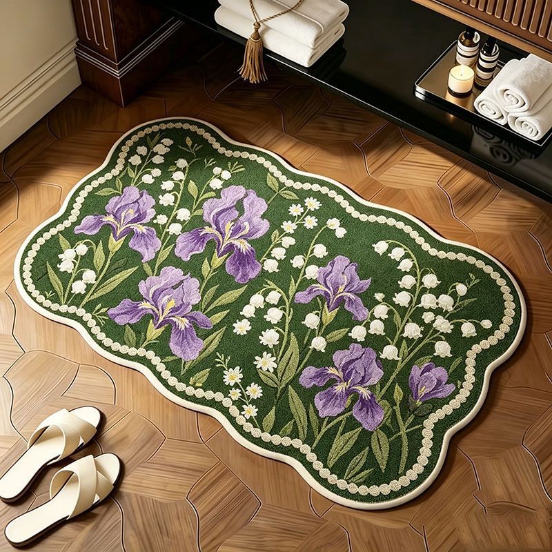 Floral gemusterte Memory-Schaum-Badmatte