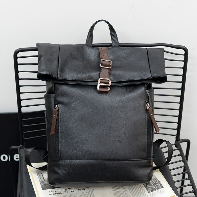 Vintage Leder Rolltop Rucksack Brehn