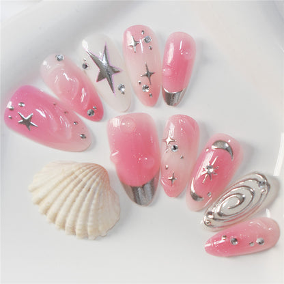 Dekorative Stern- und Wirbel-Nagelkunst Brehn