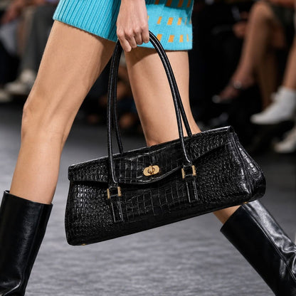 Elegante Krokodil-Optik Handtasche