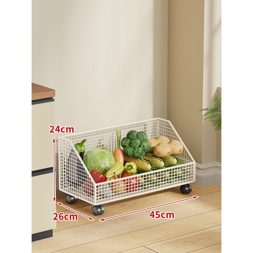 Zwei-Stufiges Mesh-Rollwagen Küche Obstlagerwagen