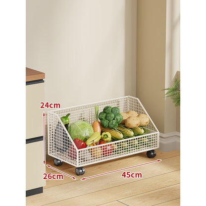 Zwei-Stufiges Mesh-Rollwagen Küche Obstlagerwagen