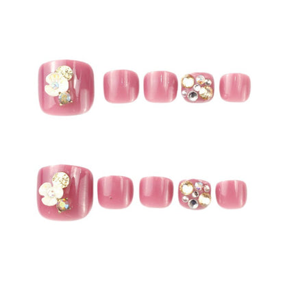 Premium Floral Press-On Zehennägel Brehn