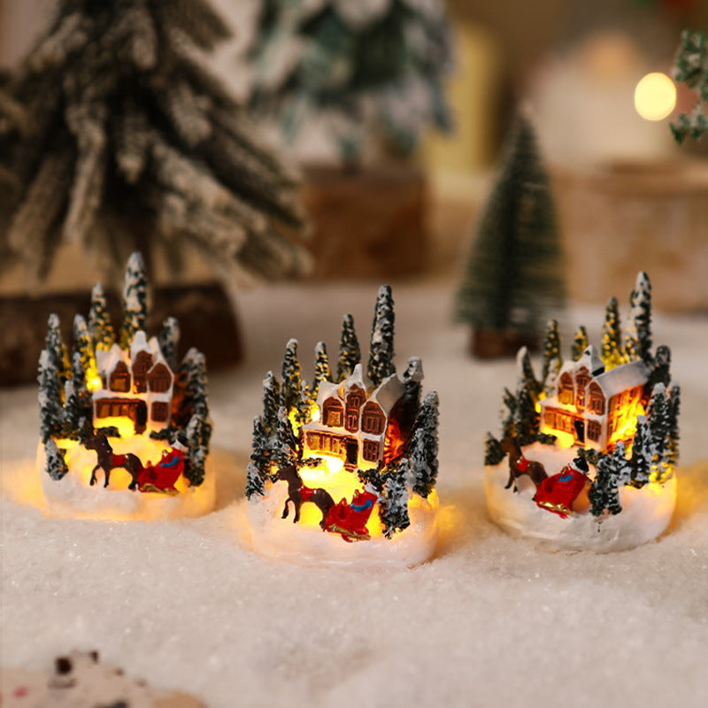 Beleuchtete Weihnachtsdorf-Szene Brehn