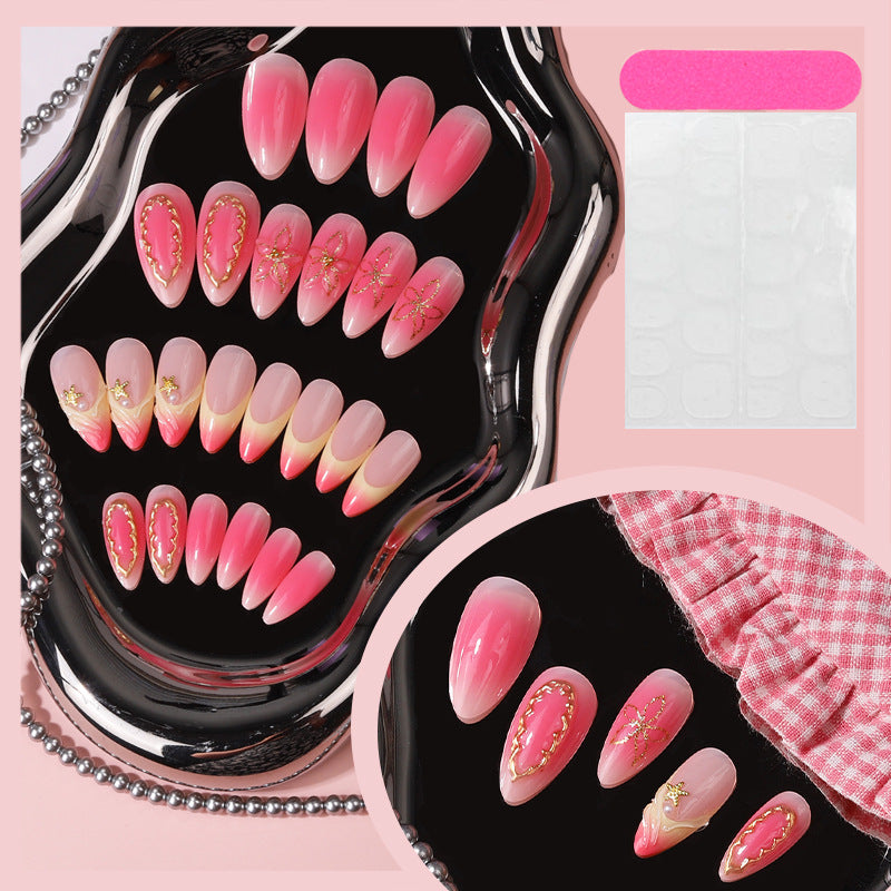 Elegante abstrakte Press-On-Nagelset Brehn