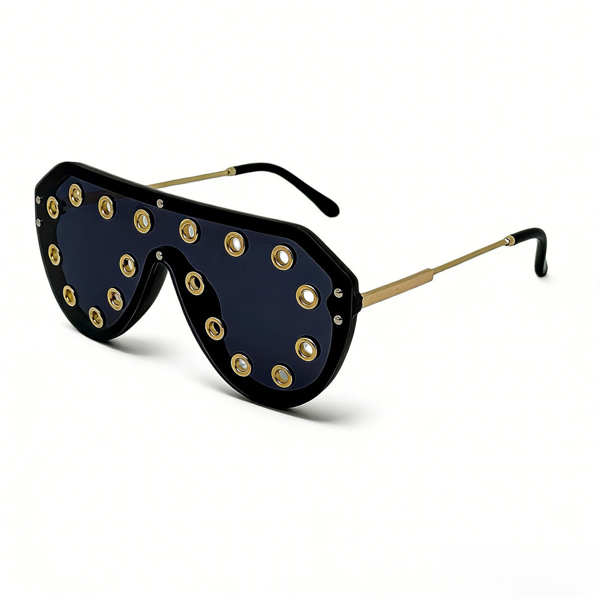 Damen Statement-Sonnenbrille im futuristischen Design mit dekorativen Elementen Brehn