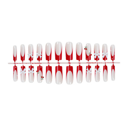 Kreatives Nagelset mit festlichen Kirschmotiven Brehn