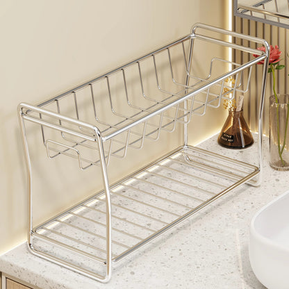 Quadratischer Metalldraht-Waschtisch-Organizer mit erhöhten Beinen