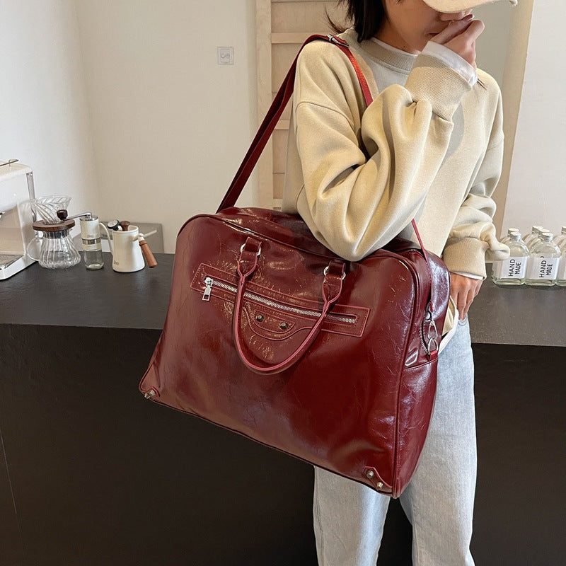 Luxuriöse vintage-inspirierte Leder-Duffle- Tasche Brehn