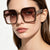 Damen modische quadratische Sonnenbrille mit verziertem Rahmen Brehn