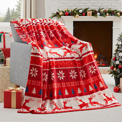 Brehn | Weihnachtsdecke Weiches Flanell Weihnachtsplüsch Feiertagsdecke