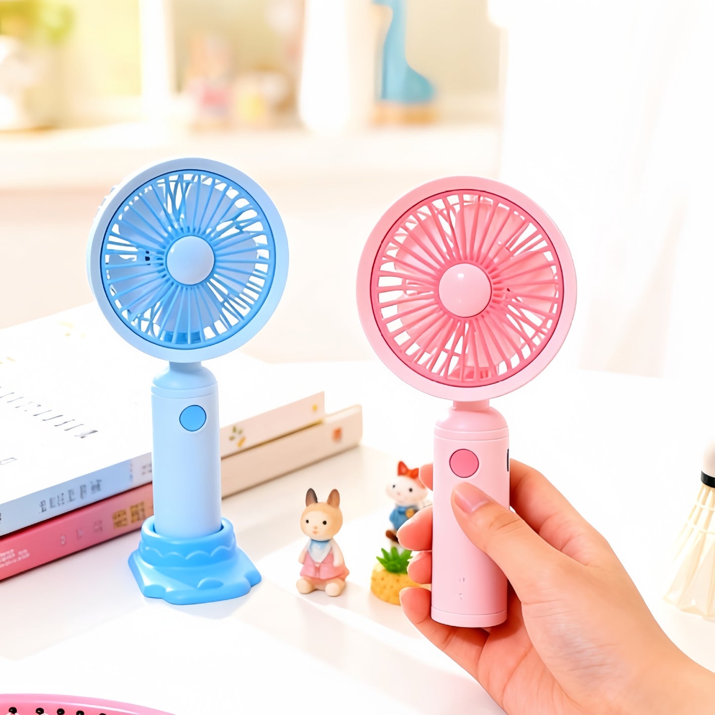 Damen Tragbarer Handventilator mit USB-Ladefunktion und flexiblem Stand Brehn