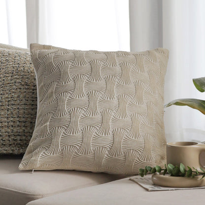 Quadratischer Luxus-Kissenbezug mit glitzernden Pailletten und texturierter Bouclé‑Webung Brehn
