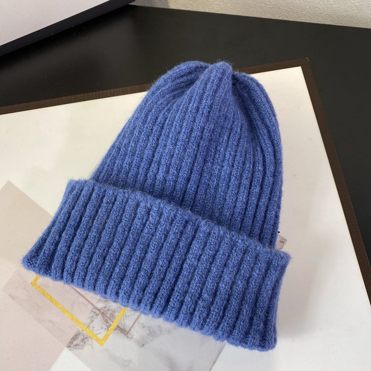 Warme gerippte Strickmütze
