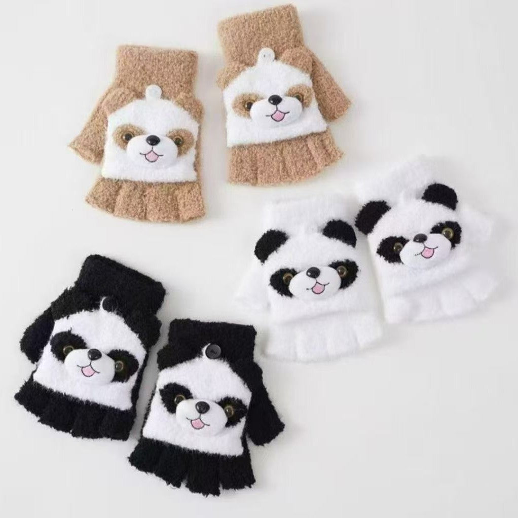 Niedliche Panda-Themen-Fingerlosen Handschuhe Brehn