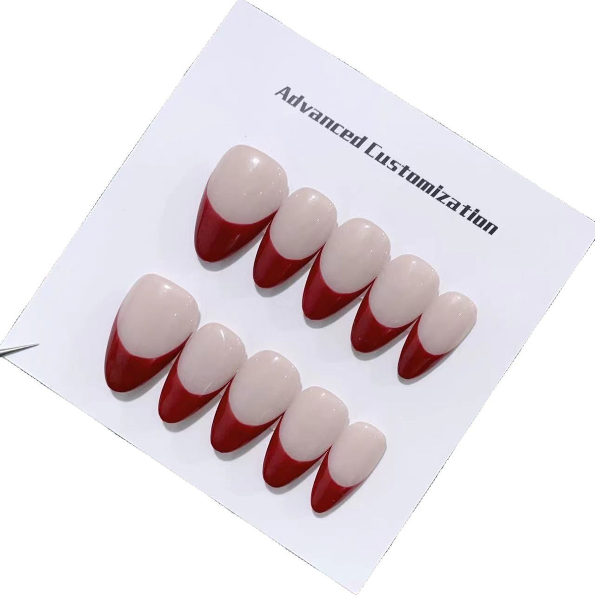 Anpassbares French Tip Press-On Nails Set