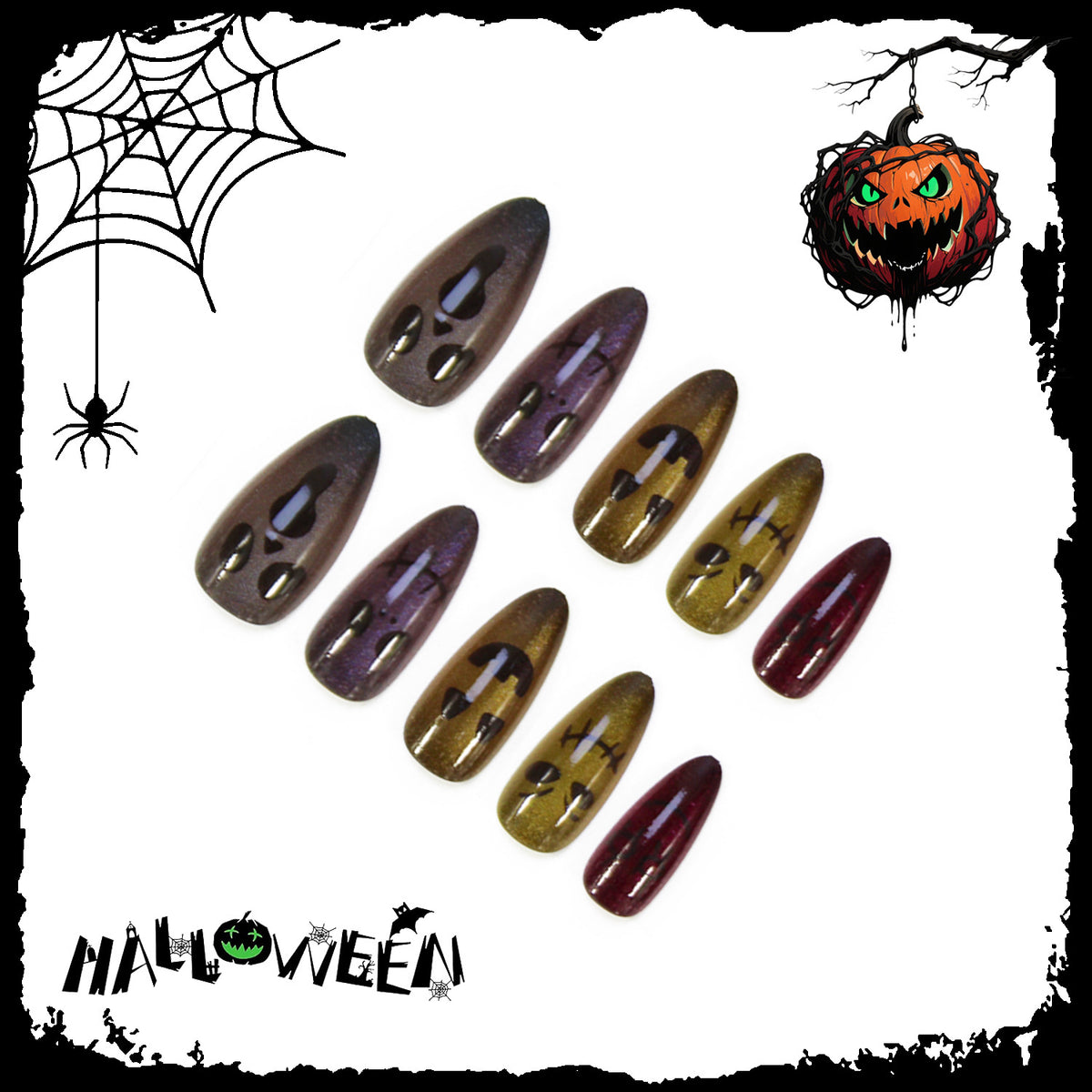 Kreatives Halloween Kunstnagelset Brehn