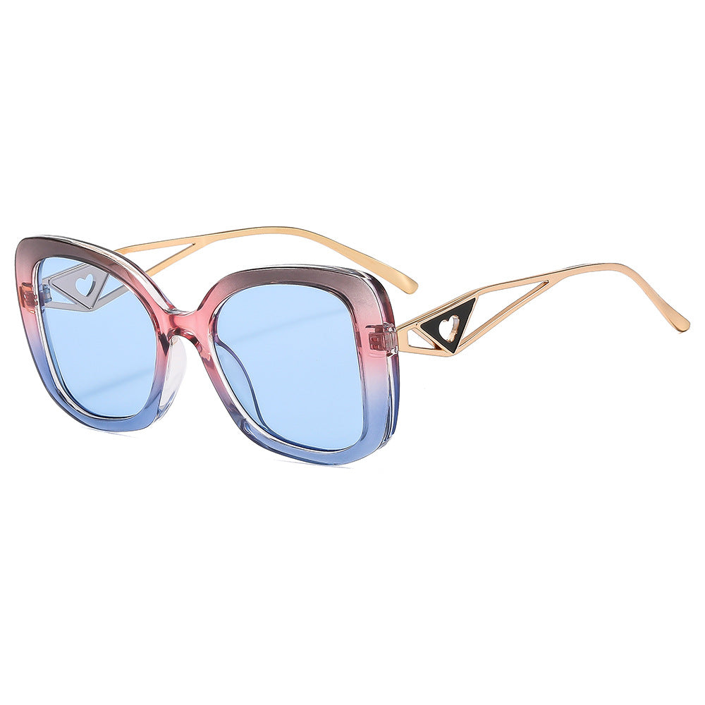 Damen modische oversized Sonnenbrille mit luxuriösem Herzdetail Brehn