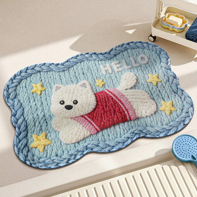 Adorable Bestickter Bär Badezimmermatte Brehn