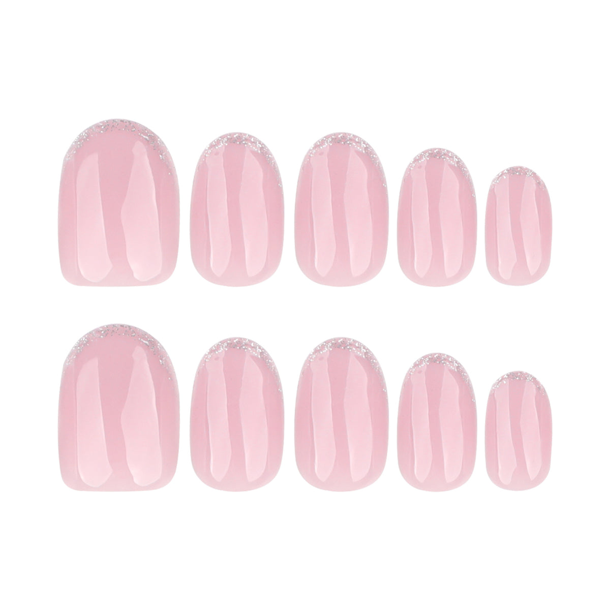 Kunstnagelset mit elegantem French-Tipp und Glitzer-Akzenten Brehn