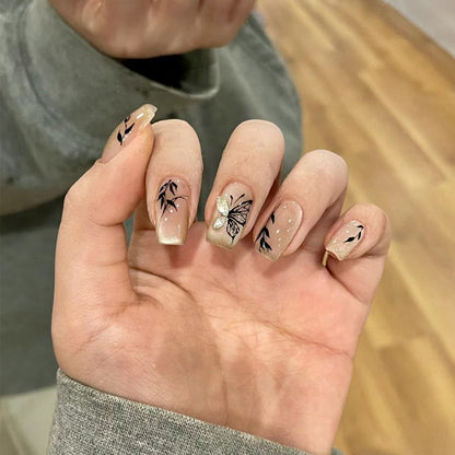 Glänzendes Schmetterlings-Nagelkunst-Set Brehn